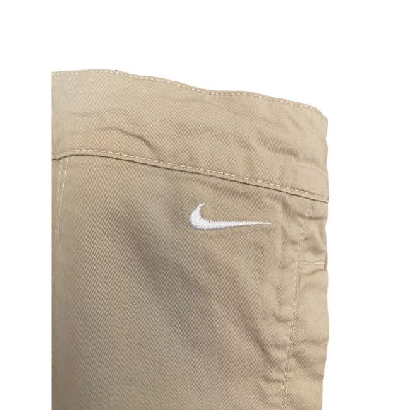 Nike Pants Women Large (12-14) Tan‎ Wide Leg Stretch Button Up Convert to Shorts - Picture 8 of 16